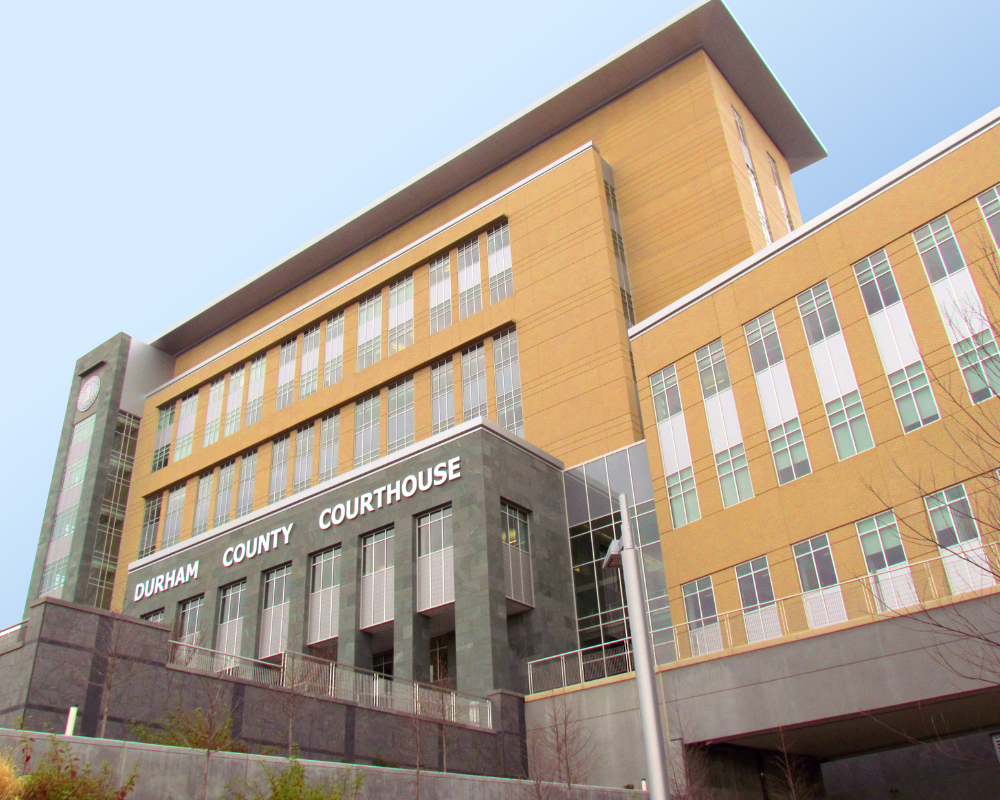 Durham County Justice Building in North Carolina, featuring ALPOLIC SMX Metallic Silver MCM