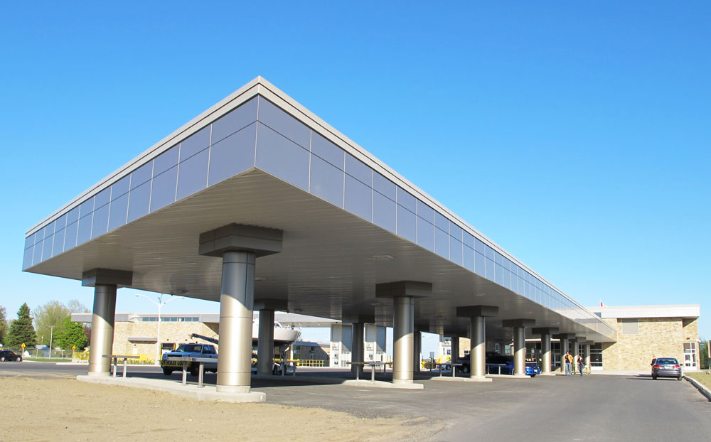 Ogdensburg–Prescott Border Crossing in Canada featuring ALPOLIC MCM