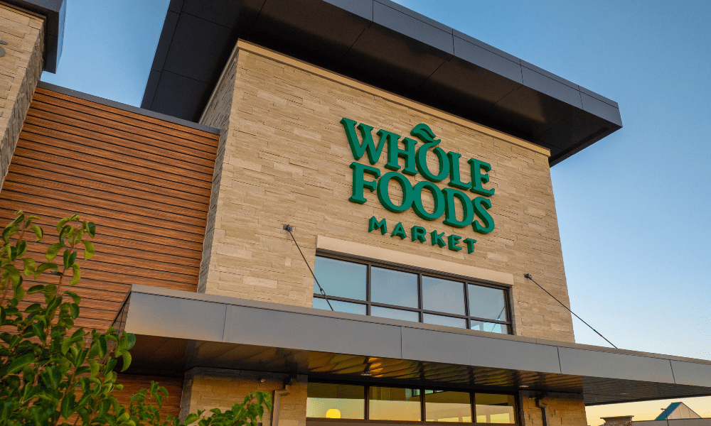 Closeup of Whole Foods, clad with ALPOLIC MCM