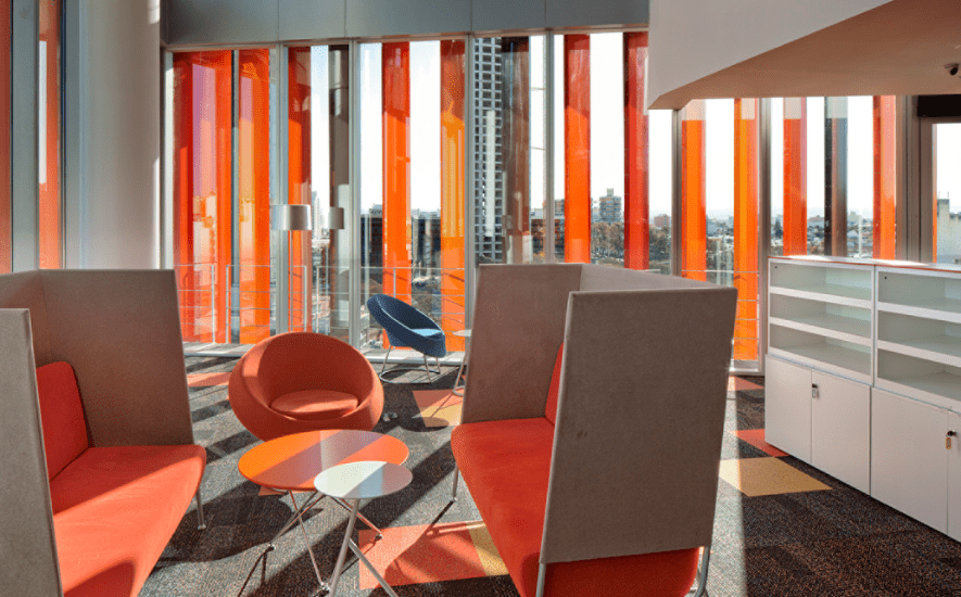 Interior of Naranja X with view of ALPOLIC louvers