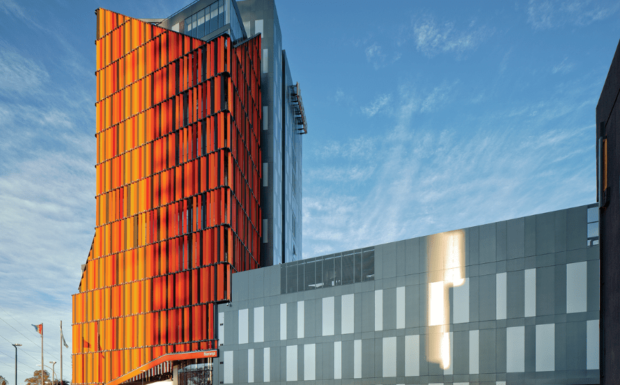 Exterior of Naranja X Headquarters in Argentina with ALPOLIC Louvers