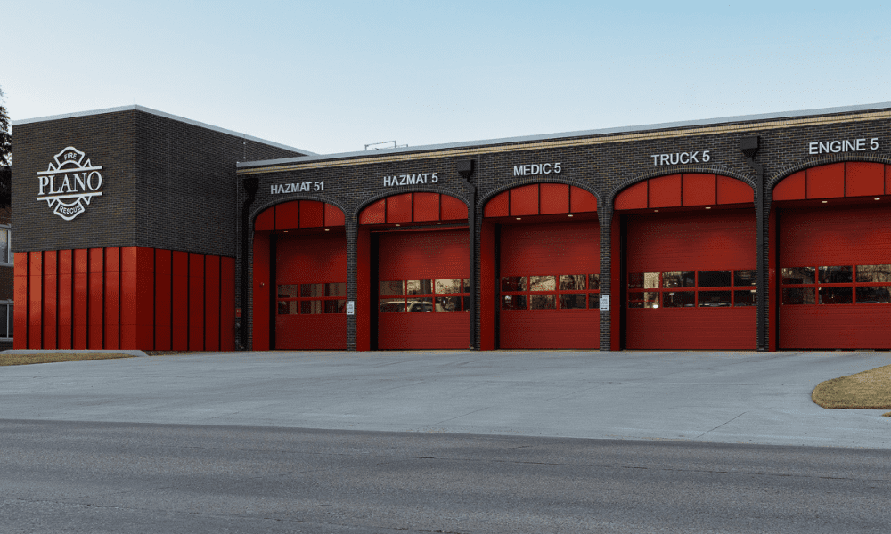 Entrance bays of Plano Fire Station
